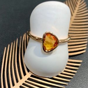 SOLD! Natural Orange Sapphire 18 Karat Handmade Ring New